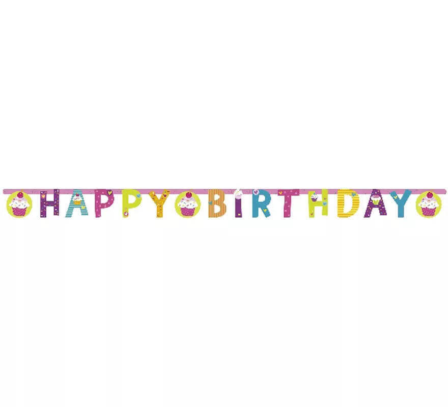 Translation missing: fr.Guirnalda de Happy Birthday de Cupcake