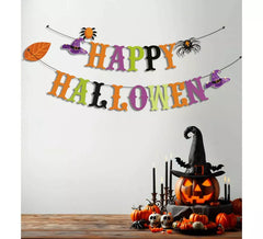 Guirlande d'araignées et de sorcières Happy Halloween de 3 m
