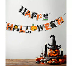 Guirlande de fantômes et de chats Happy Halloween de 3 m
