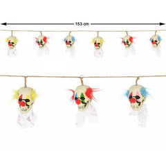 Guirlande de clown zombie de 153 cm