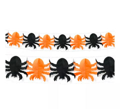 Guirlande Araignée noire et orange de 3 mètres