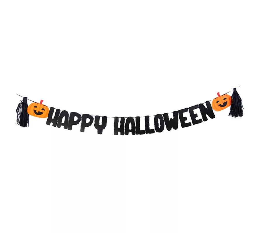Translation missing: fr.Guirnalda Happy Halloween con calabazas de 3 mts