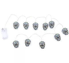 Guirlande LED Crâne du Jour des Morts 150 cm