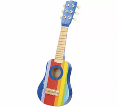 Guitare en bois peinte multicolore de 55 cm