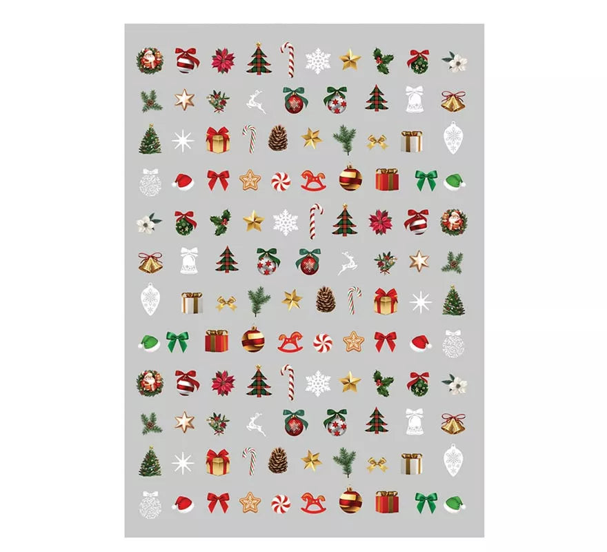 Translation missing: fr.Hoja con Pegatinas para Uñas Navidad de 10x7 cm
