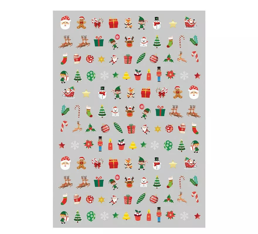 Translation missing: fr.Hoja con Pegatinas para Uñas Navidad Papá Noel de 10x7 cm