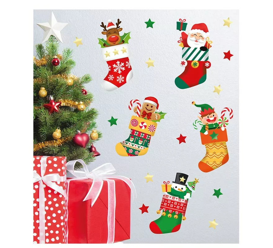 Translation missing: fr.Hoja de Figuras Navideñas adhesivas para pared de 25x70 cm