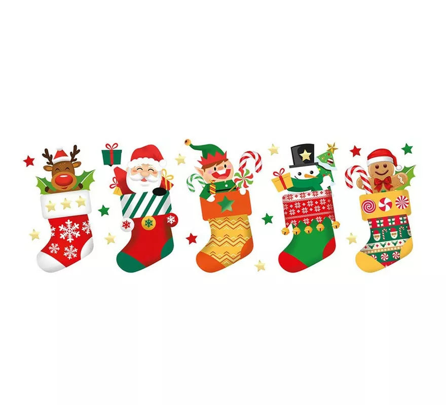Translation missing: fr.Hoja de Figuras Navideñas adhesivas para pared de 25x70 cm