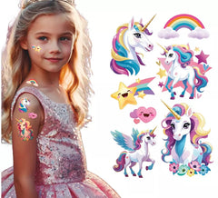 Planche de tatouages licorne 14x30 cm