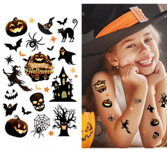 Feuille de tatouages noirs pour Halloween