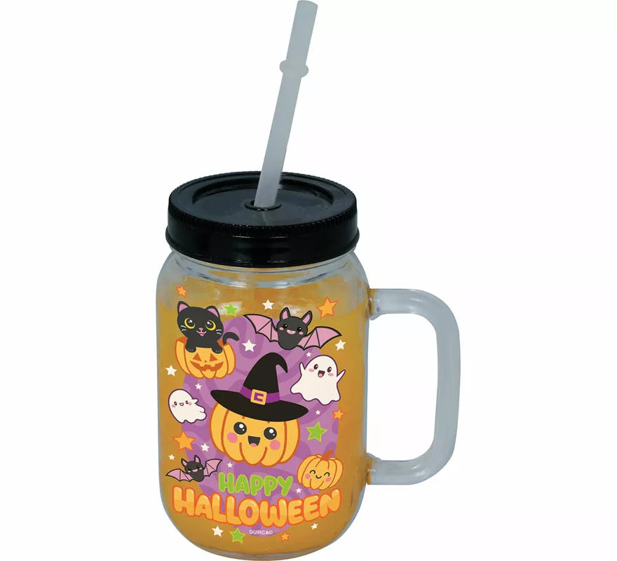 Translation missing: fr.Jarra Happy Halloween con Pajita de 14 cm