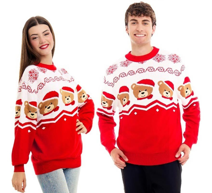 Translation missing: fr.Jersey de Navidad Ositos rojo y blanco para adulto
