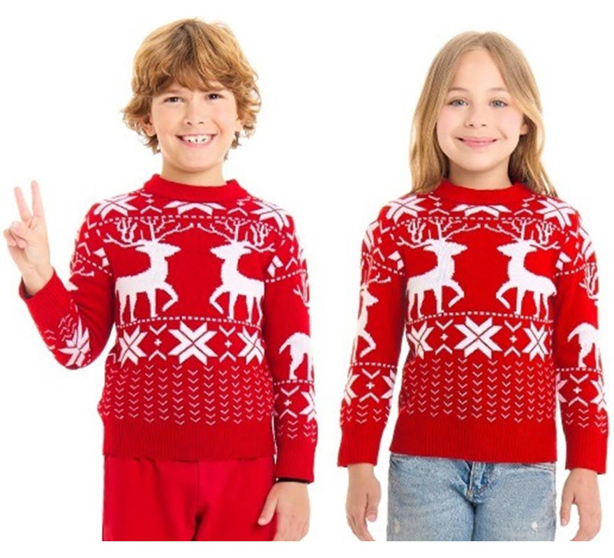 Translation missing: fr.Jersey de Navidad Renos greca rojo para niños