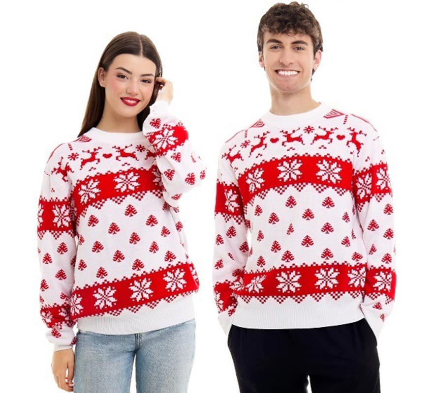 Translation missing: fr.Jersey de Navidad Woods Greca Copos rojo y blanco para adulto
