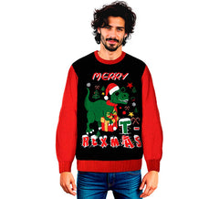 Pull de Noël dinosaure pour adulte
