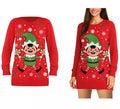Jersey Largo Navideño de Elfo para mujer