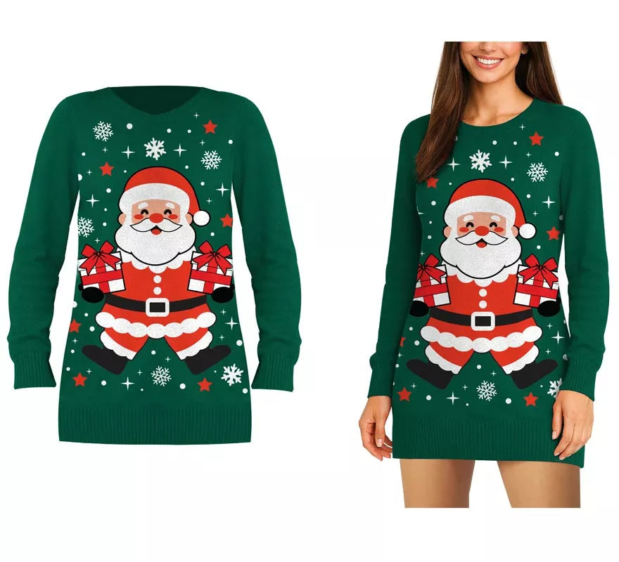 Translation missing: fr.Jersey Largo Navideño de Papá Noel para mujer
