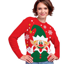 Pull de Noël Happy Elf pour femme