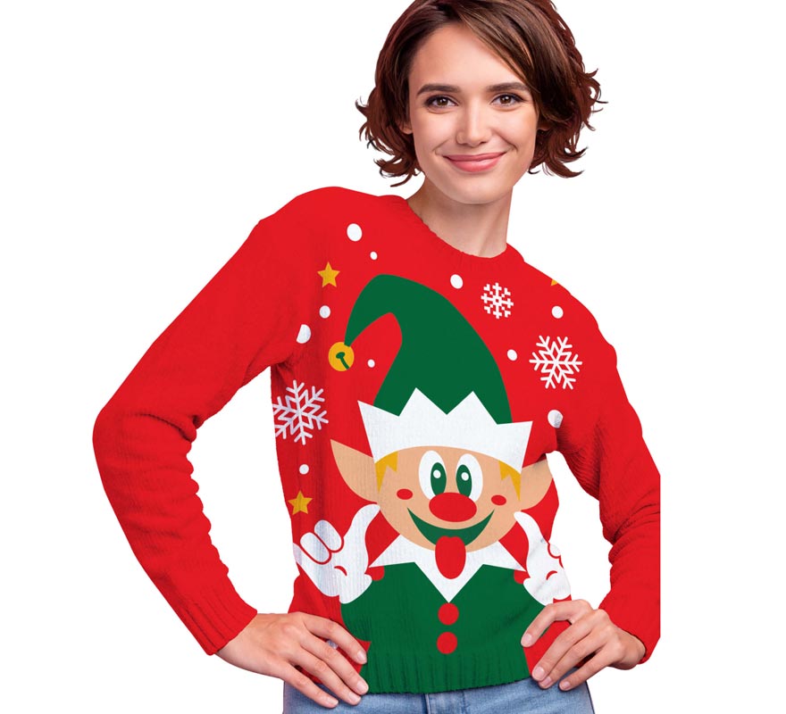 Translation missing: fr.Jersey Navidad Elfo Feliz para mujer