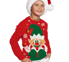 Pull de Noël joyeux elfe pour enfants