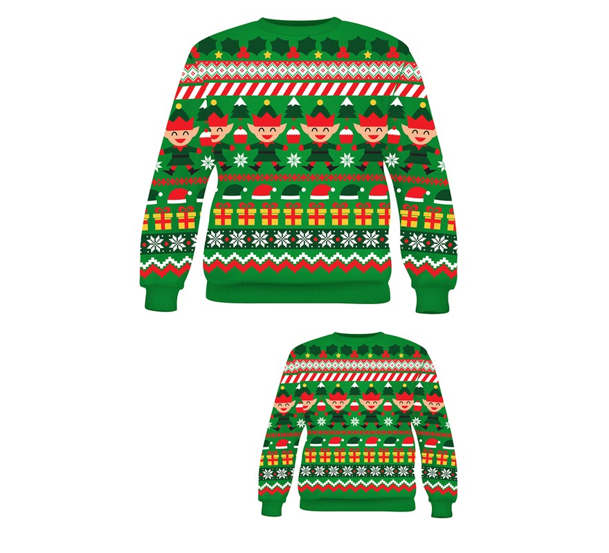 Translation missing: fr.Jersey Navidad Elfo verde para mujer