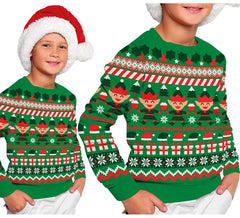 Pull de Noël Elfe vert pour enfants