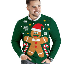 Pull de Noël en pain d'épices pour homme