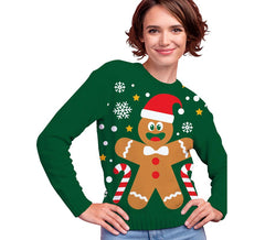 Pull de Noël en pain d'épices pour femme