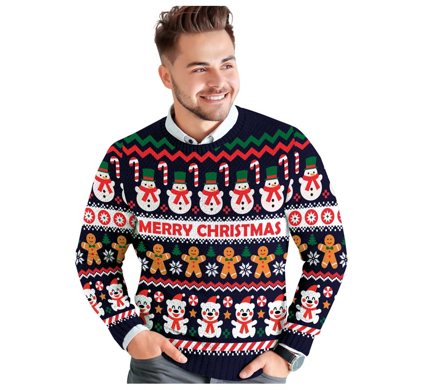 Translation missing: fr.Jersey Navidad Muñeco de Nieve para hombre