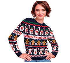 Pull de Noël bonhomme de neige pour femme