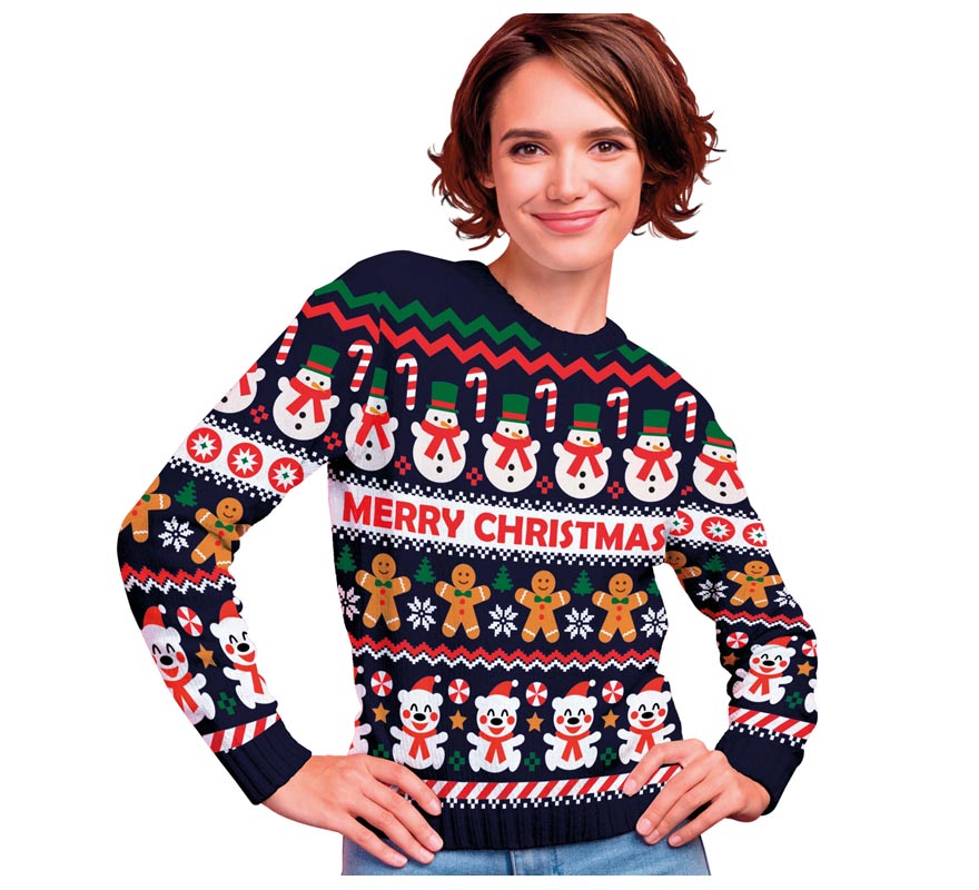 Translation missing: fr.Jersey Navidad Muñeco de Nieve para mujer