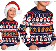 Pull de Noël bonhomme de neige pour enfants
