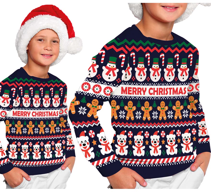 Translation missing: fr.Jersey Navidad Muñeco de Nieve para niños