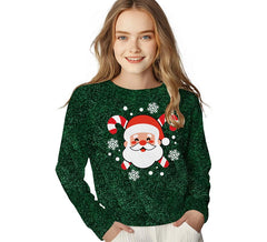 Pull de Noël Père Noël à paillettes pour enfants