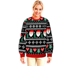Pull de Noël bleu Père Noël pour adulte
