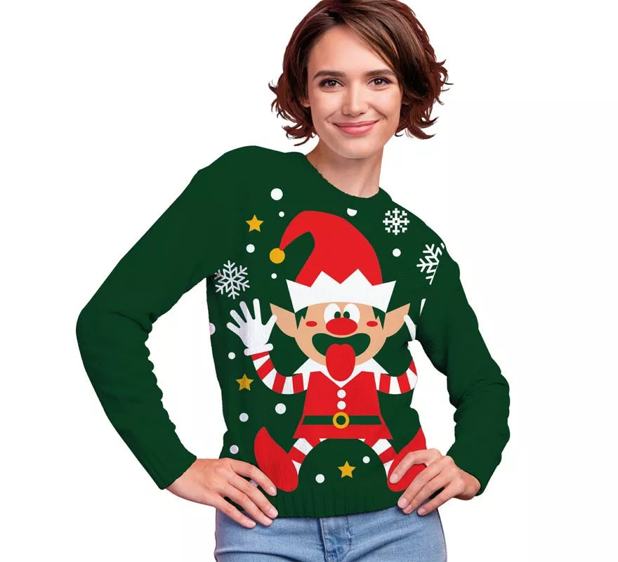 Translation missing: fr.Jersey Navideño de Elfo para mujer