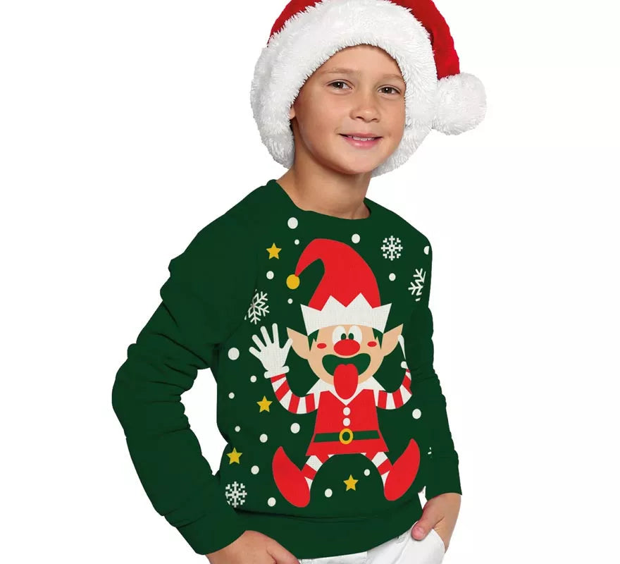 Translation missing: fr.Jersey Navideño de Elfo para niños
