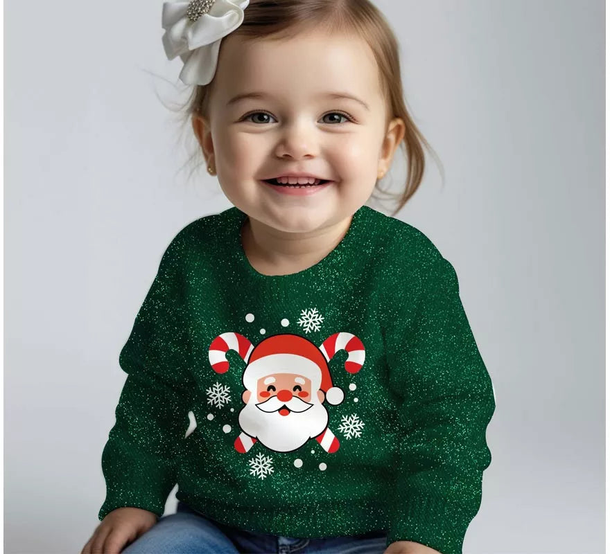 Translation missing: fr.Jersey Navideño de Papá Noel con Purpurina para bebé