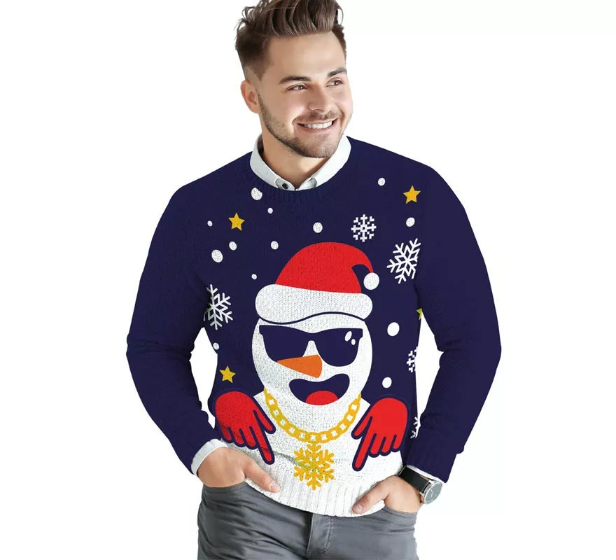 Translation missing: fr.Jersey Navideño de Papá Noel Divertido para hombre