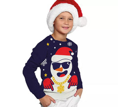 Pull de Noël amusant avec le Père Noël pour enfants