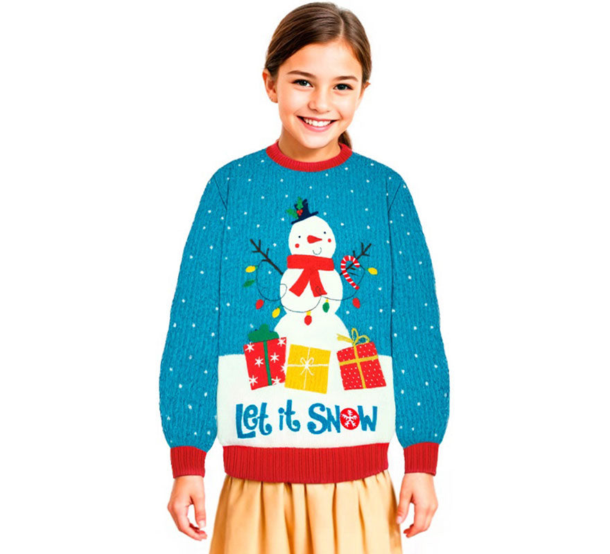 Translation missing: fr.Jersey Navideño Muñeco de Nieve con Luces para niños