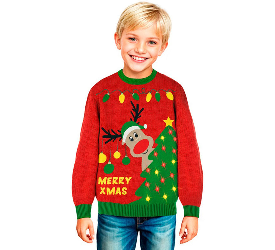 Translation missing: fr.Jersey Navideño Renito con Luces para niños