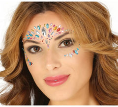 Bijoux de visage adhésifs multicolores