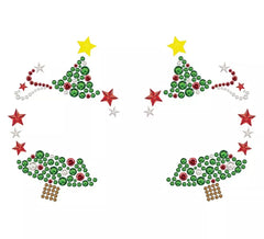 Bijoux de visage en forme d'arbre de Noël