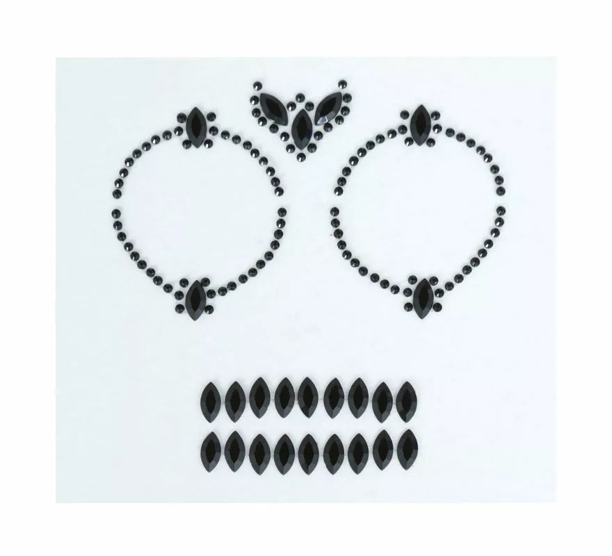 Translation missing: fr.Joyas Faciales Calavera negro Adhesivas de 13x15 cm