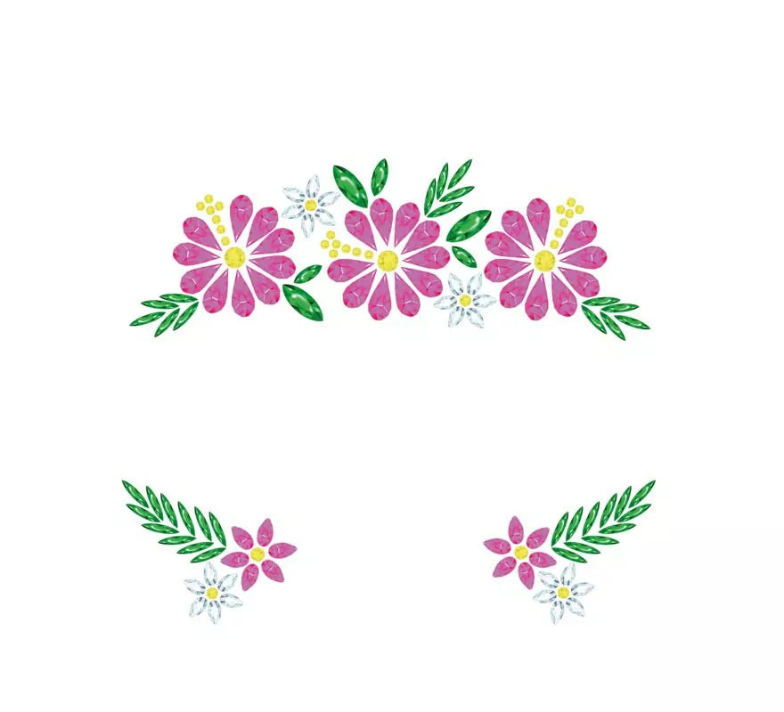 Translation missing: fr.Joyas Faciales Flores rosa y verde