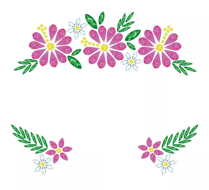 Translation missing: fr.Joyas Faciales Flores rosa y verde