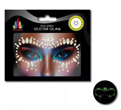 Bijoux visage Gemmes Gouttes et pointes Luminescent adulte