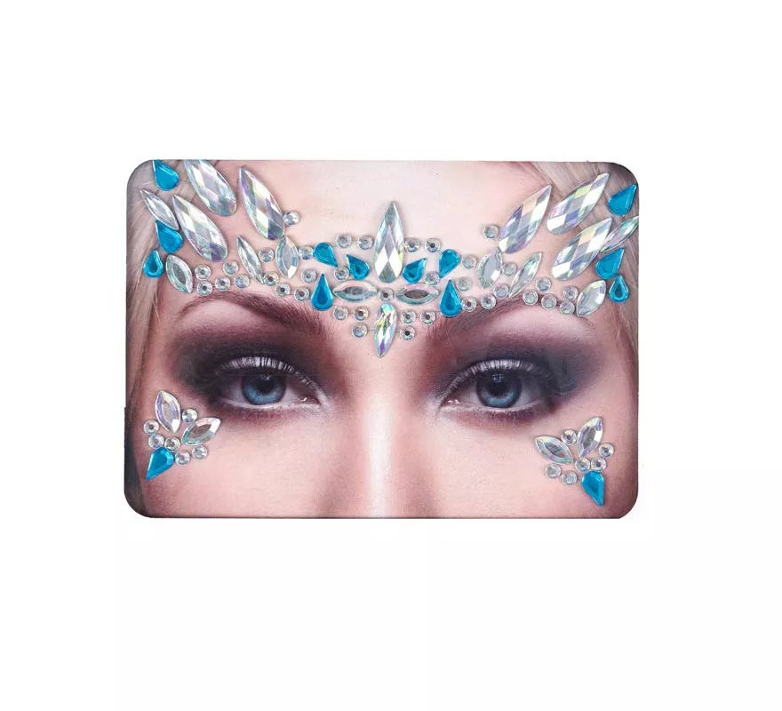 Translation missing: fr.Joyas Faciales gotas azul y plateado brillantes