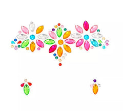 Bijoux visage gouttes multicolores